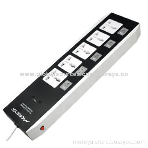 Power Strip of Universal Standard, 5 Individual Socket Outlets, ABS Plastic, Overload ProtectionNew